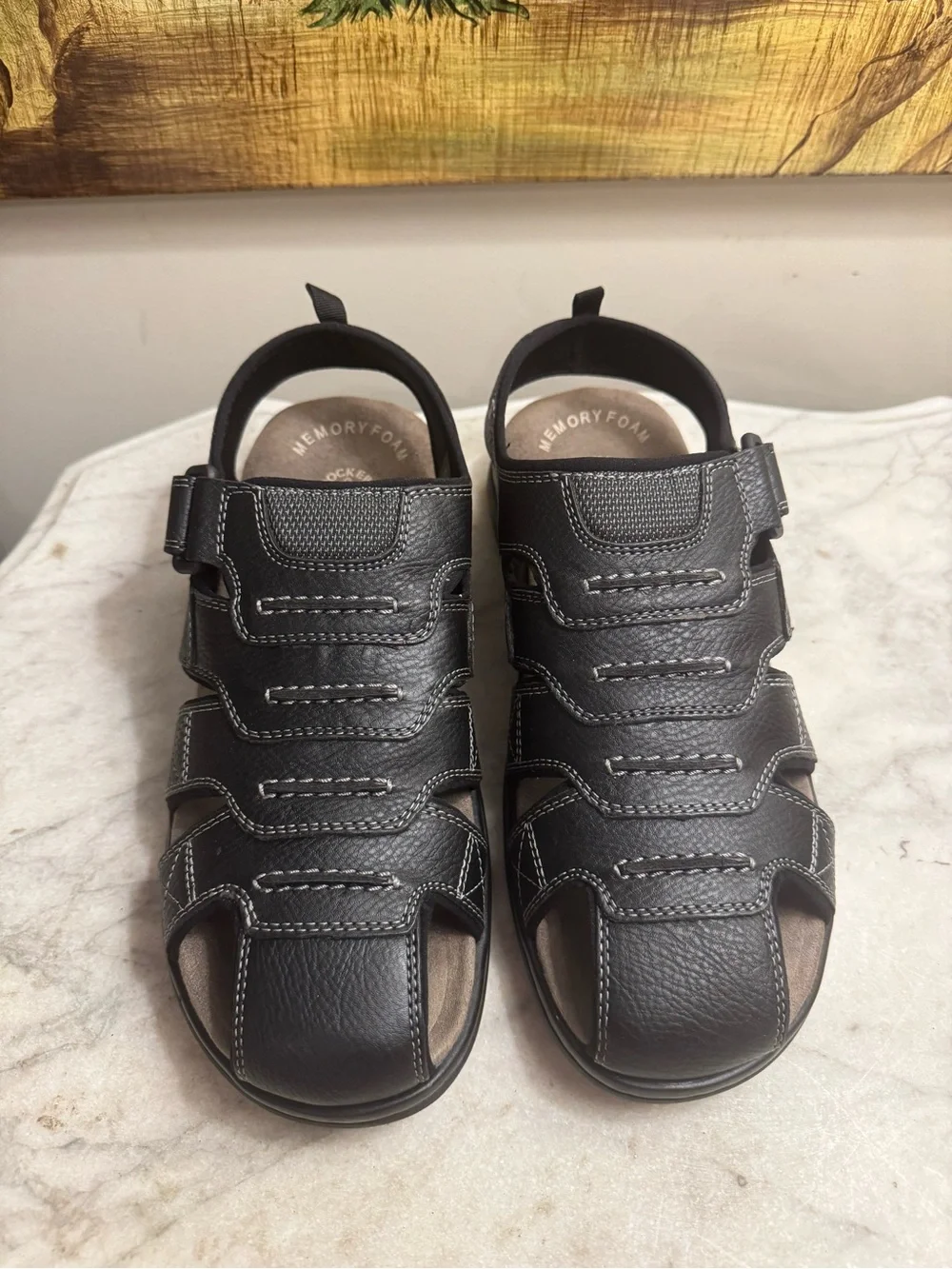 Dockers Men's Black Memory Foam Searose Fisherman-Style Sandals, Size 8 M, New!